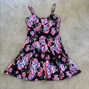 Charlotte Russe Pink and Black Spaghetti Strap Sundress